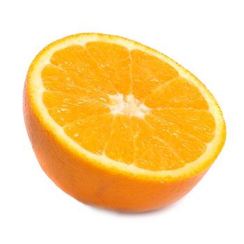 Half of juicy fresh orange isolated on white background