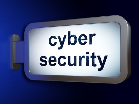 Security concept: Cyber Security on advertising billboard background, 3d render