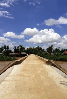 cement bridge laos village