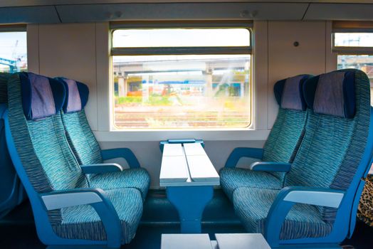 2 class seats in the modern european train