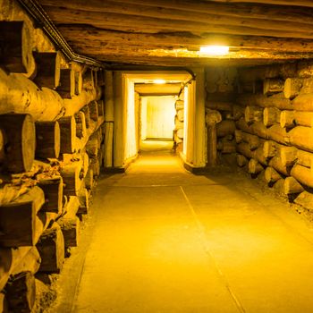 Underground corridor in Wieliczka Salt Mine