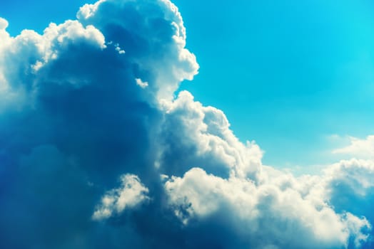 Blue clouds and sky. Natural background