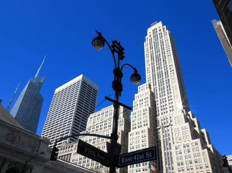 New York City Towers near Fifth Avenue Library