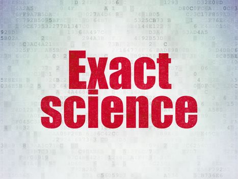 Science concept: Painted red word Exact Science on Digital Paper background