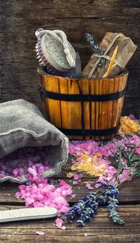 Set for spa treatments from sea salt of different colors