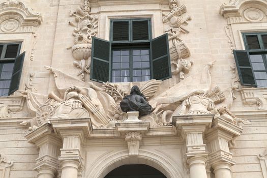 Auberge de Castille in capital of Malta - Valletta, Europe.