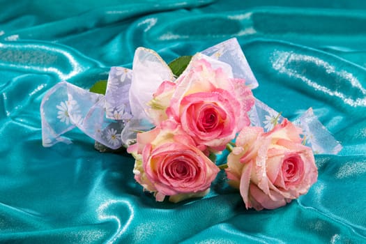 Still life with flowers on a studio background