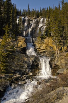 The lakes,  streams ,rivers, waterfalls and peaks of the Canadian Rocky mountains in Alberta.