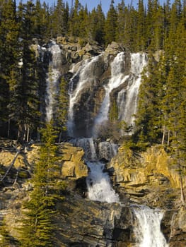 The lakes,  streams ,rivers, waterfalls and peaks of the Canadian Rocky mountains in Alberta.