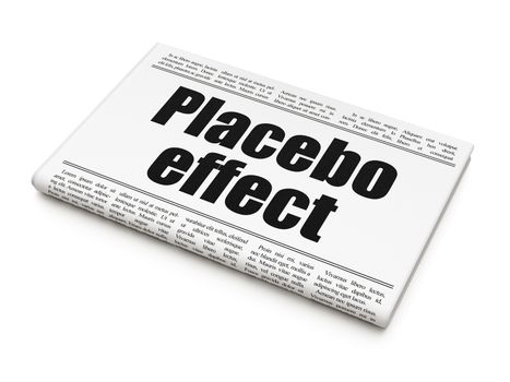 Medicine concept: newspaper headline Placebo Effect on White background, 3d render