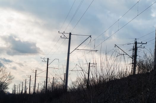 wire on a high-voltage electrical wire line