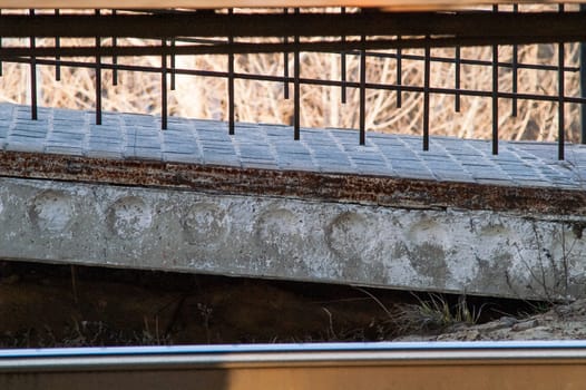 view of the railway close up at sunset