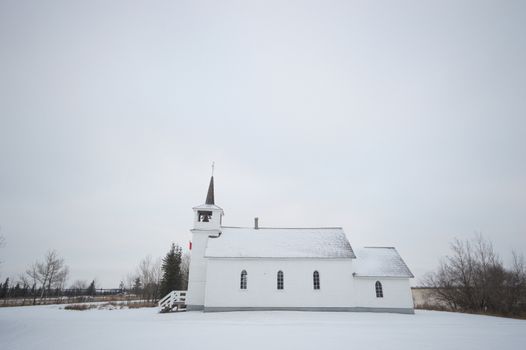 historic architecture of the building on a cold winter day