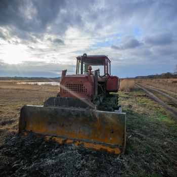 digger, old heavy duty construction equipment, industrial series