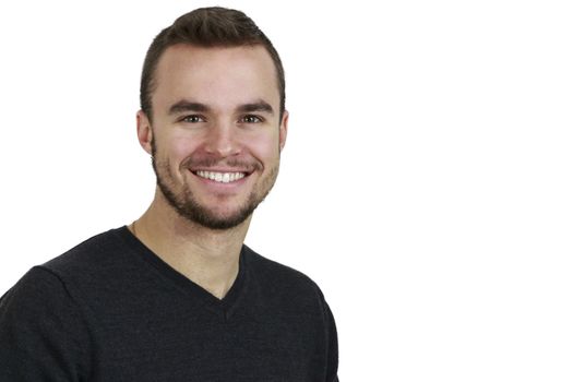 Young Man on White Background