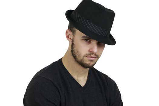 Portrait of Man Wearing Fedora