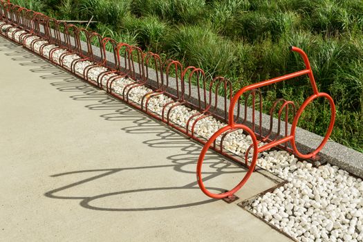 Empty place for a parking of bicycles.