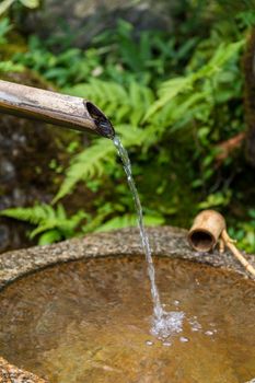 Traditional bamboo fountain