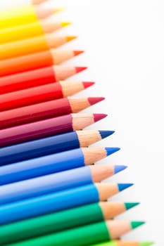 Group of Colour pencils isolated on white