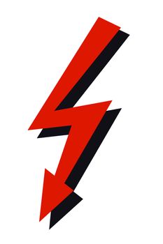 hig voltage sign, red and black arrows