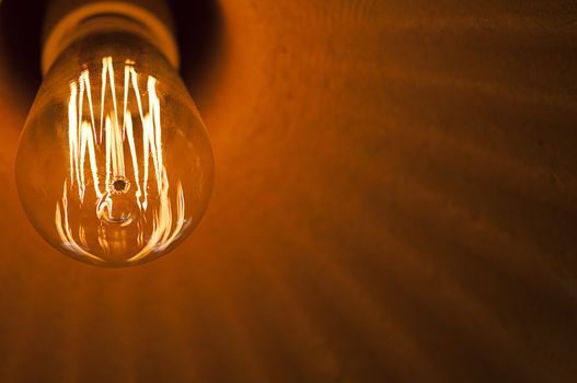 Restaurant Lamp. Edison Squirrel Cage model. Light bulb.