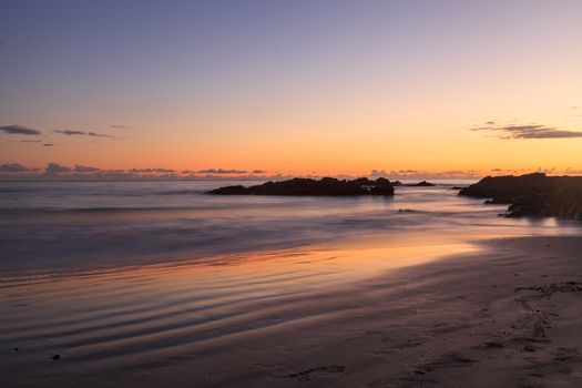 Crescent Bay beach panoramic view of the ocean at sunset in Laguna Beach, California, United States in summer