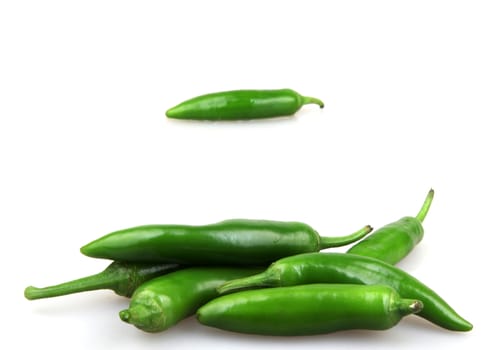 green pepper is isolated on a white background