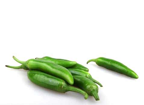 green pepper is isolated on a white background