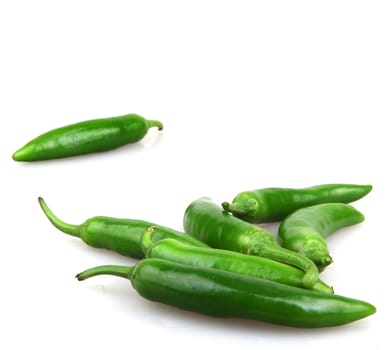 green pepper is isolated on a white background