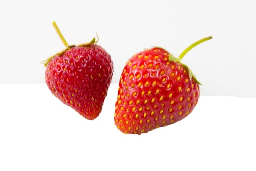 Fresh red strawberry isolated on white background