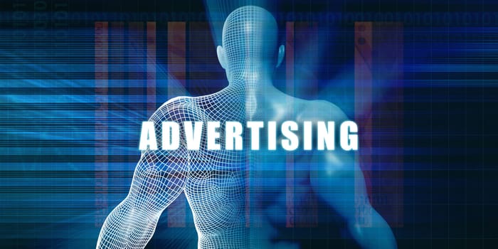 Advertising as a Futuristic Concept Abstract Background