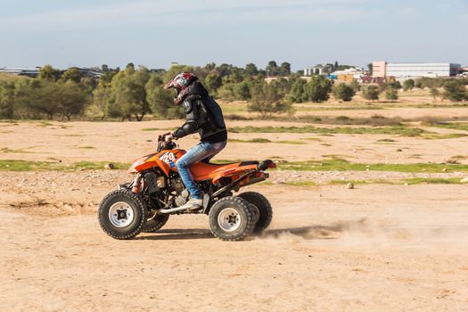 RC buggy in the desert, summer day