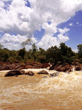 Liphi waterfalls or mekong river on the rainy season, Don Khone, Siphan Don, Southern of Laos