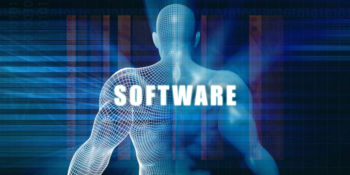 Software as a Futuristic Concept Abstract Background