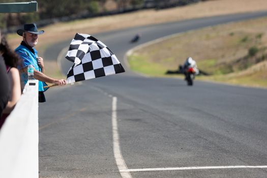 BROADFORD, VICTORIA/AUSTRALIA - MARCH 13: A mix of road and race bikes tussle against each other at The Broadford Motorcycle Complex.