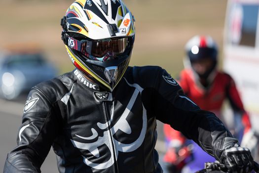 BROADFORD, VICTORIA/AUSTRALIA - MARCH 13: A mix of road and race bikes tussle against each other at The Broadford Motorcycle Complex.