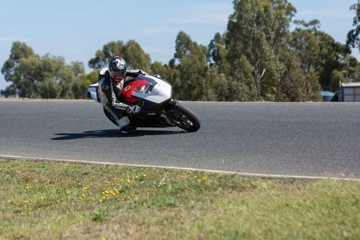 BROADFORD, VICTORIA/AUSTRALIA - MARCH 13: A mix of road and race bikes tussle against each other at The Broadford Motorcycle Complex.