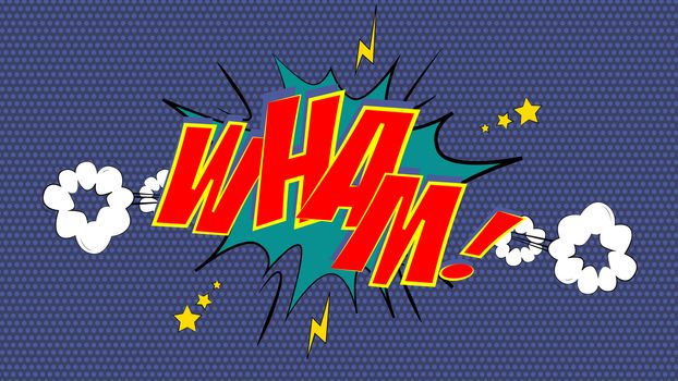 Wham! comic cloud in pop art style