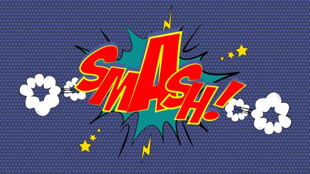 SMASH! Comic Book Bubble Text in Pop-Art Retro Style