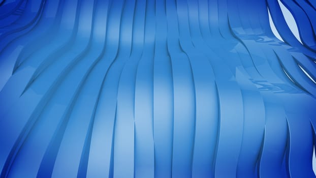 3D render of Wavy band surface. Modern Background.
