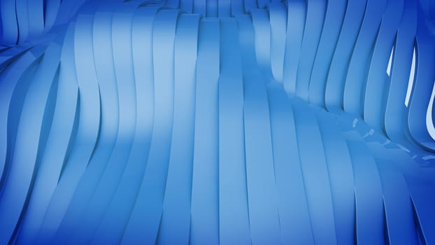 3D render of Wavy band surface. Modern Background.