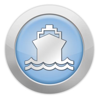 Icon, Button, Pictogram with Ship, Water Transportation symbol