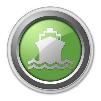 Icon, Button, Pictogram with Ship, Water Transportation symbol