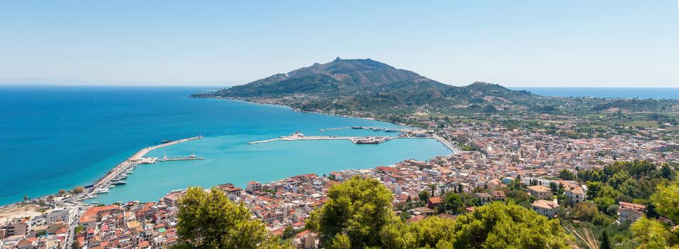 Panoramic view of Zante town, capital city of Zakynthos, Greece