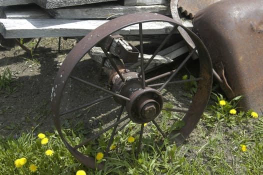 Old and abandoned agricultural and farm machinery.