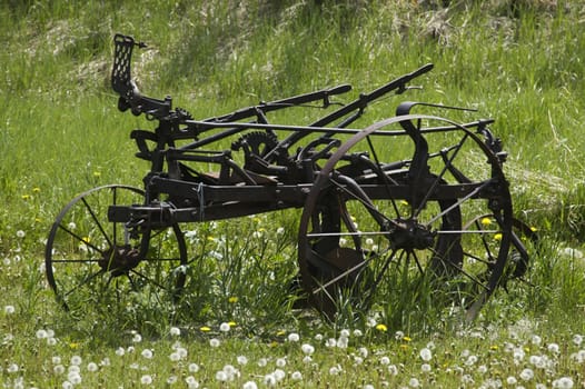 Old and abandoned agricultural and farm machinery.