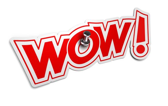 WOW Onomatopoeia, Exclamation Sticker for illustration of surprise or incredible news
