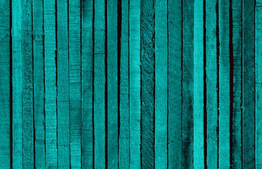 Turquoise Background of Cracked Wooden Plank closeup