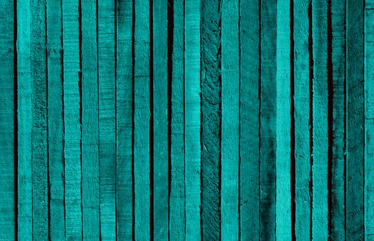 Turquoise Background of Cracked Wooden Plank closeup