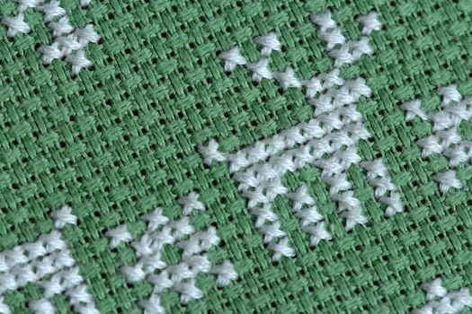 Christmas embroidery cross-stitch pattern with deer and snowflakes